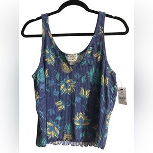 Honolua Surf Co. Blue Floral Tank Top